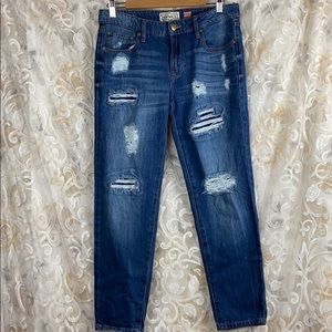 Garage vintage Boyfriend Boho ripped up distressed straight skinny ankle jeans 5